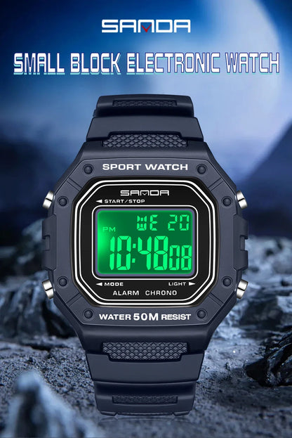 SANDA 2156 Fashion Men's Watches Waterproof Sports Watch For Man Military S-style Shock Stopwatch Shockproof Digital Wristwatch