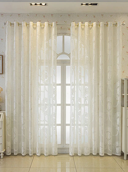 French Romantic Gauze Curtain Minimalist White Transparent Curtain Luxury Living Room Decoration Curtains Bedroom Curtain rideau