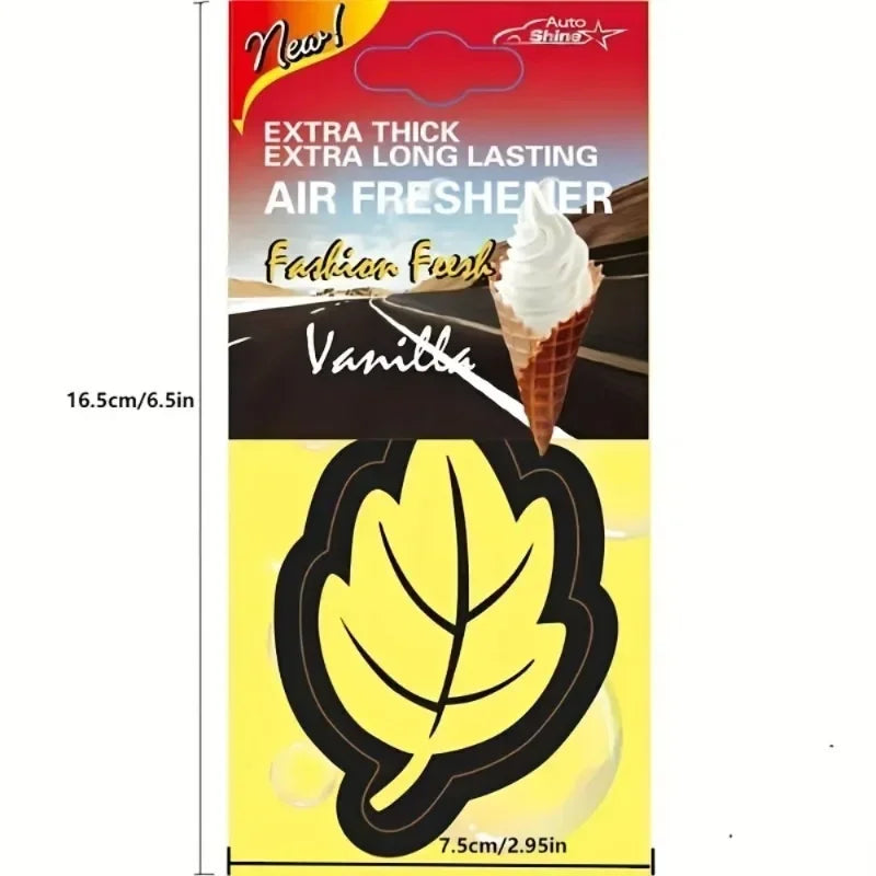 60/120/240/360/600pcs Leaf Shape Car Air Freshener Natural Scented Tea Paper Auto Hanging Vanilla Perfume Fragrance