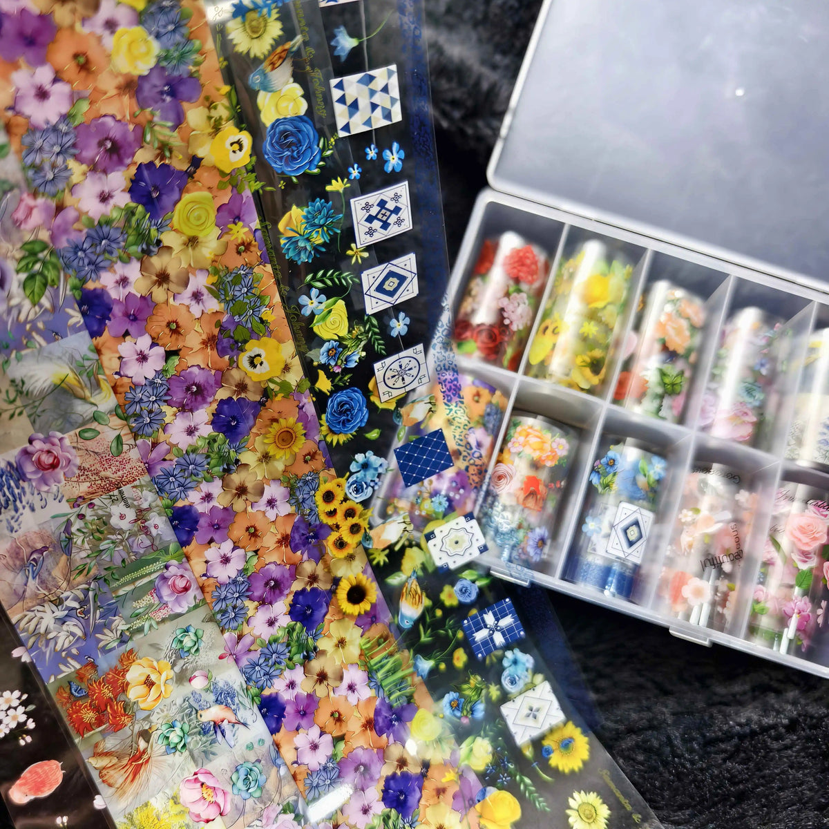 10Rolls Halloween  Flower Plaid Angel Marble  Bow Nail Foils Transfer Paper  Nail Art Stickers   Decal  Nails Decoration