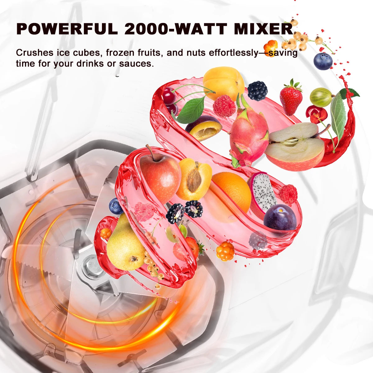 2000W Heavy Duty Grade Timer Blender Mixer Juicer Fruit Food Processor Ice Smoothies BPA Free 2L Jar