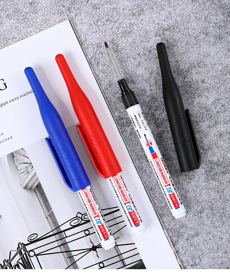 4Pcs/Set 30mm Deep Hole Long Nib Head Markers For Metal Perforating Pen Waterproof Bathroom Woodworking Decoration Multi-Purpose