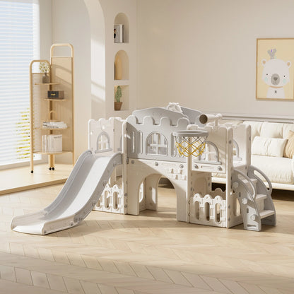 Children's Slide Outdoor Indoor Domestic Baby Sports 8 in 1 Slide Playset Family Multifunction Amusement Park Toys