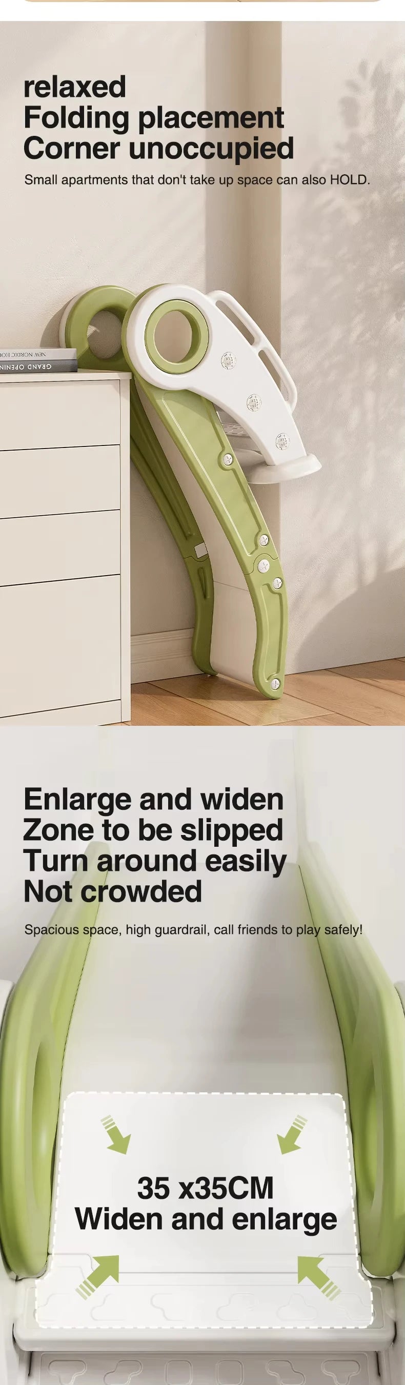 Foldable Kids Slide for Home Indoor Playground HDPE Plastic Foldable Multifunctional Slide for Toddlers School Garden