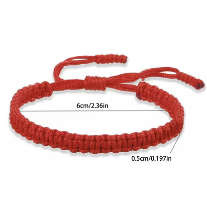 Handmade Braid String Bracelets Red Black Buddhist Tibetan Woven Rope Good Luck Amulet Bracelet for Women Girls Jewelry ﻿Gifts