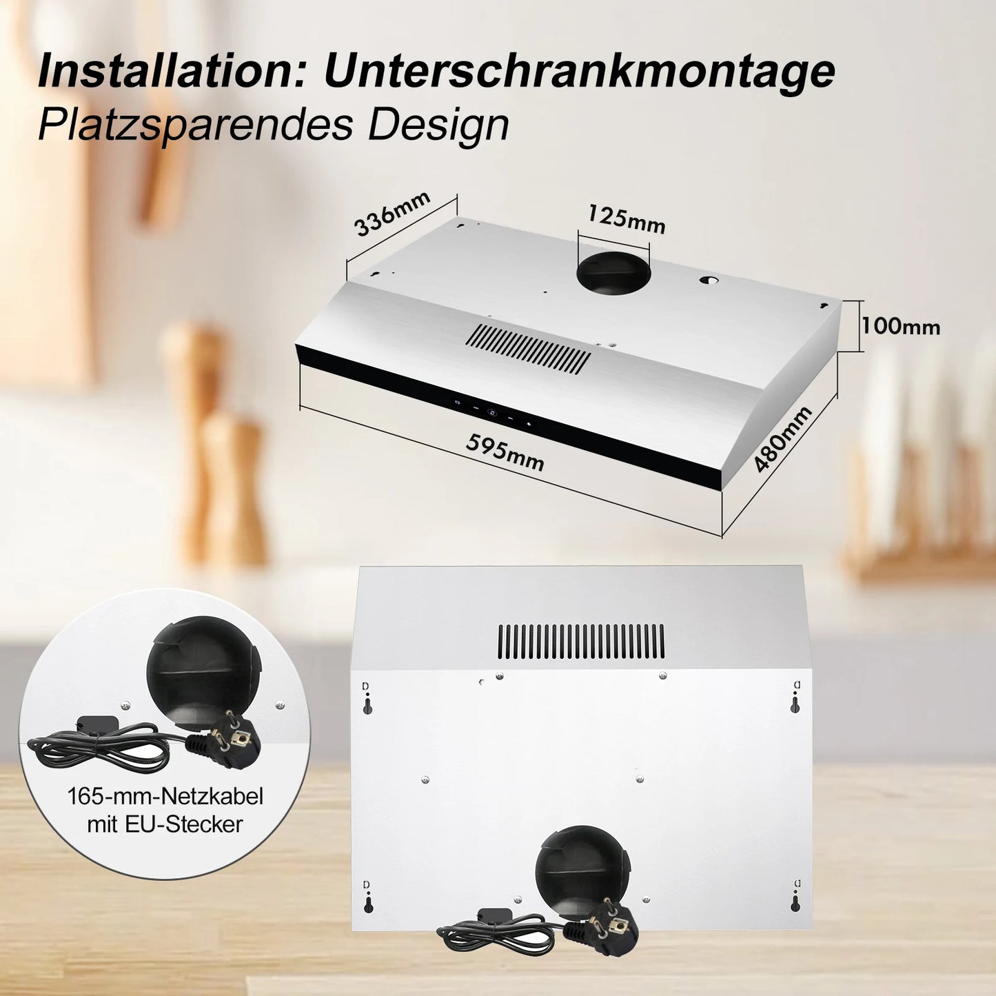 TopStrong 60cm Under-Cabinet Exhaust Air Recirculating  LED Extractor Hood TF2360A3-AC-12