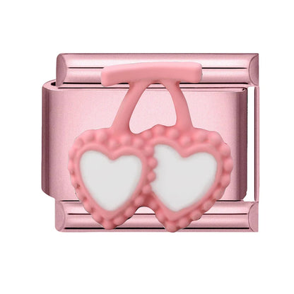Pink Color Y2K Butterfly Star Bow Rabbit Heart Pendant Italian Charm Links Fit 9mm Stainless Steel Bracelet DIY Making Gifts