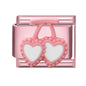 Pink Color Y2K Butterfly Star Bow Rabbit Heart Pendant Italian Charm Links Fit 9mm Stainless Steel Bracelet DIY Making Gifts
