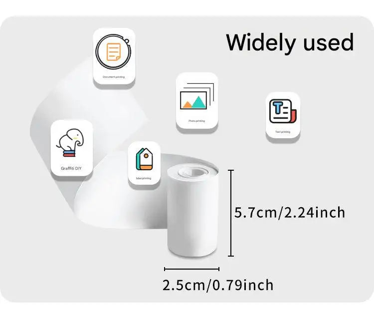 Thermal Printer Papers 57mm Color Papers for Camera Instant Print Kids Camera Printing Inkless Mini Portable Photo Printer