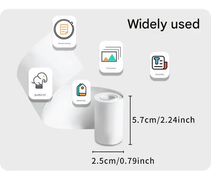 Thermal Printer Papers 57mm Color Papers for Camera Instant Print Kids Camera Printing Inkless Mini Portable Photo Printer