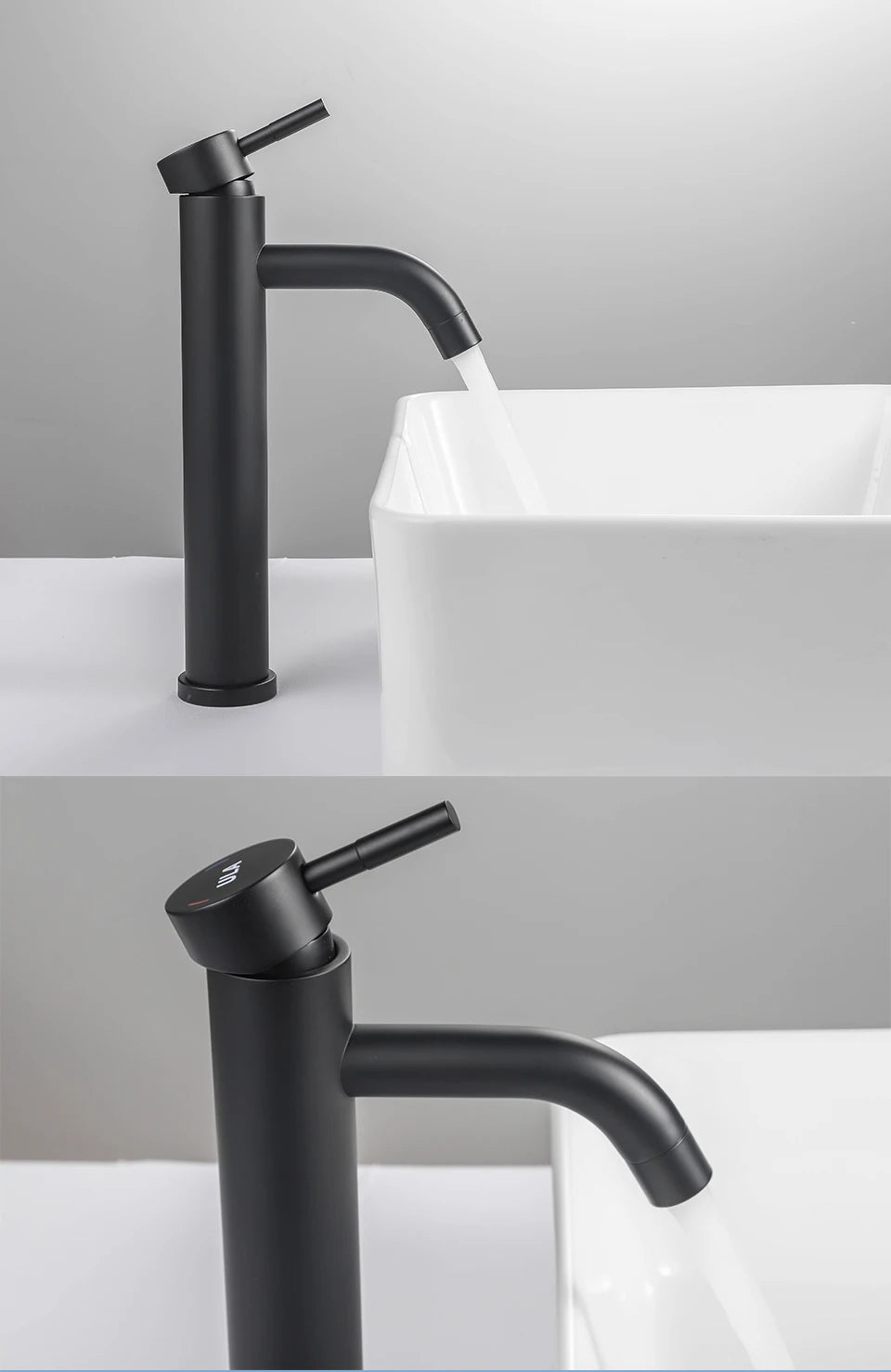 ULA G1/2 Basin Faucet Waterfall Bathroom Sink Faucet Hot Cold Water Mixer Tap Deck Mounted Bathroom Tap Crane Washbasin Tap