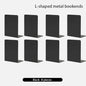 Bookends 6 Pair, White Metal Book Ends, Bookends for Shelves, Book Stopper for Heavy Books, Book Dividers for Home Office