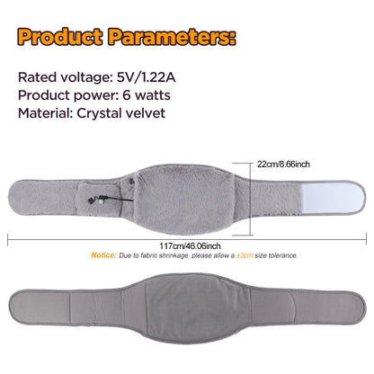 Electric Heating Waist Belt 3 Gear Temperature Abdominal Massager Menstrual Heating Pad Hand Belly Warmer Belt Fits All Body