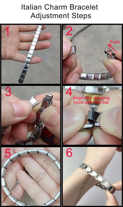 GEMOSA 9mm Width Italian Charm Bracelet Fashion Stainless Steel Bangle Elastic Link Chain High Quality Factory DIY
