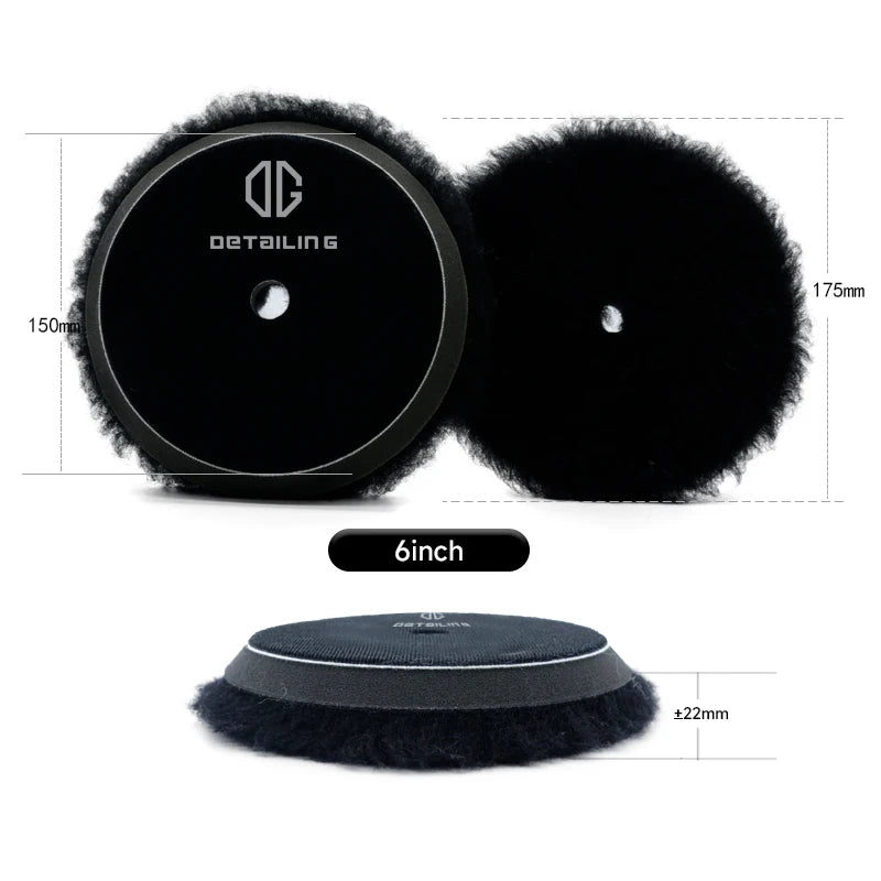 DETAILING Car Polishing Pad Wool Buffing Pads Waxing Polishing Disc Cleaning Scratch Removal Tool 3/5/6 Inch Self-Adhesive
