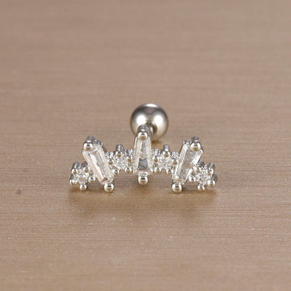 1PC 316L Stainless Steel Geometry Stud Earrings For Women Fashion Star Moon Lobe Daith Helix Cartilage Earring Piercing Jewelry