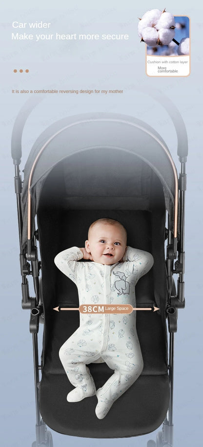 Baby Carriage,Bi-directional ultra lightweight foldable high landscape four wheel shock absorber baby stroller,baby cart
