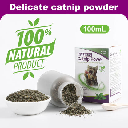 Silvervine Powder, More Attractive than Catnip for Cats, 100% Silver Vine Gall Fruit Powder, Silvervine Cat Toy for Indoor Cats