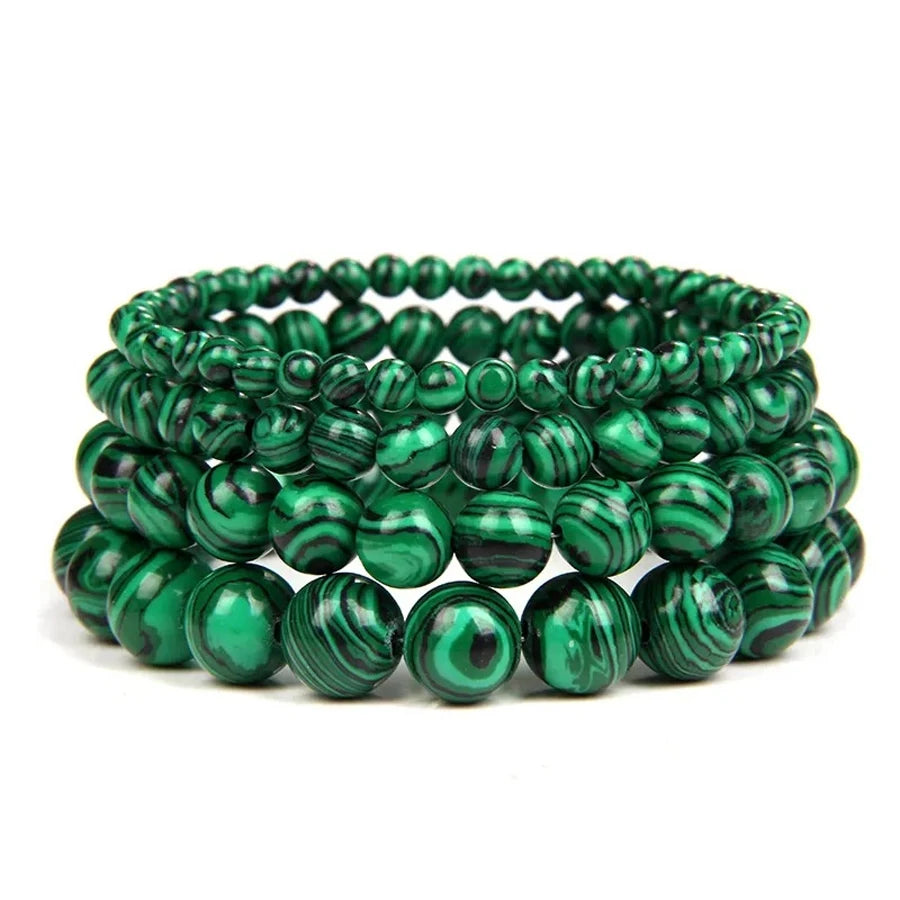 Natural Green Malachite Stone Bracelet 6/8/10mm Handmade Round Beads Bracelets Couple Energy Yoga Bracelet Men Women Jewelry Top