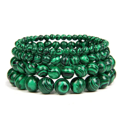 Natural Green Malachite Stone Bracelet 6/8/10mm Handmade Round Beads Bracelets Couple Energy Yoga Bracelet Men Women Jewelry Top