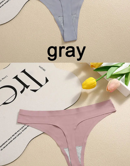 3PCS/SET Sexy G-String Underwear Breathable Female T-back Intimate Lingerie Seamless Low Waist Underpants Lady Bikini Panty S-XL