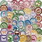 10/30/50pcs Vintage Wax Seal Stamp Aesthetic Stickers Transparent PET Decals DIY Scrapbook Phone Guitar Butterfly Flower Sticker