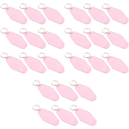A84E-24 Pcs Vintage Motel Keychain DIY Blank Hotel Keychains Heat Transfer Blank Keychains Bulk Sublimation
