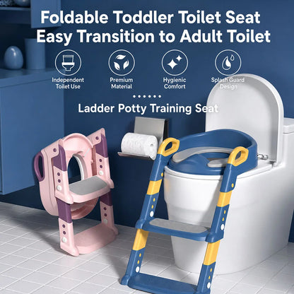 New Children's Toilet Stepped Baby Boys and Girls Toilet Training Foldable Foot Stool Toilet Seat Ring Stepped Assisted Tool