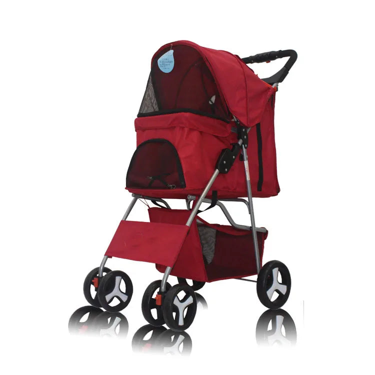 Dog Golden Retriever Pet Stroller Large Fruit Tray Adjustable Foldable for Small Medium Dog Outdoor Travel