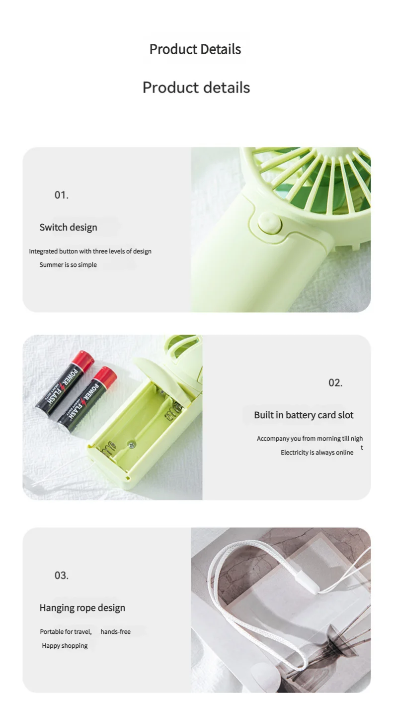 MEET SUN Portable Fan, Creative Pocket Handheld Mini Fan, Lightweight AAA Battery Powered (Batteries Not Included) Personal Cool