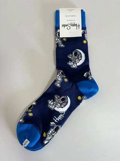 Cotton Happy Socks Men's Classic Crew Sock Shoe Size 10 - 13 Soft