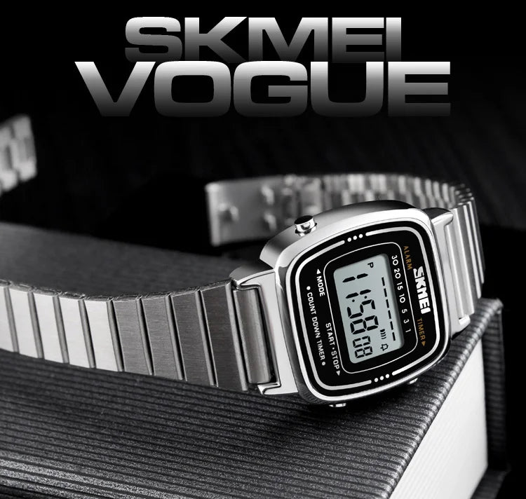 SKMEI 1901 Luxury Women Watches Small Dial Digital Chrono Calendar Watch Waterproof Ladies Wristwatch Clock Montre femme 1620