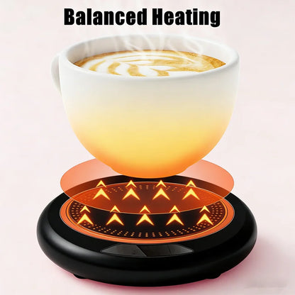USB Thermostatic Heating Coaster for Home 3-Speed Adjustable Constant Temperature 55-65-75 Degrees Cappuccino Warmer