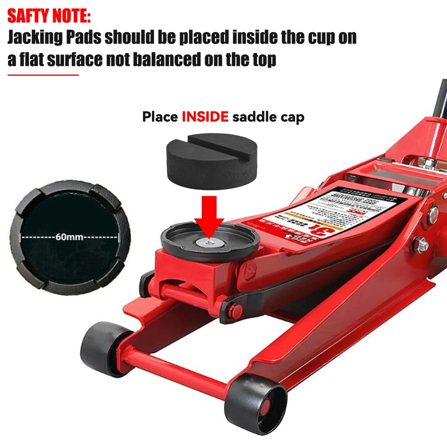 10mm Slot Rubber Jack Pad Support Pinch Weld Jacking Floor Frame Rail Adapter Car Removal Repair Tool Lift Standard Jacking