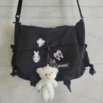 Men's Nylon Crossbody Bag Large Capacity Casual Messenger Bag Student School Bag Travel Business Shoulder Bag