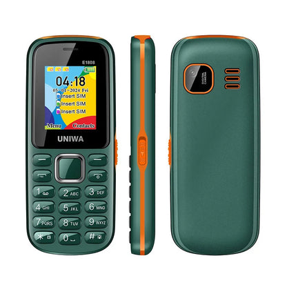 UNIWA E1808 2GKeypad Feature Phone 1.77” Push Button 800mAh Telephone for Senior Elder Wireless Radio GSM Bluetooth Mobile Phone