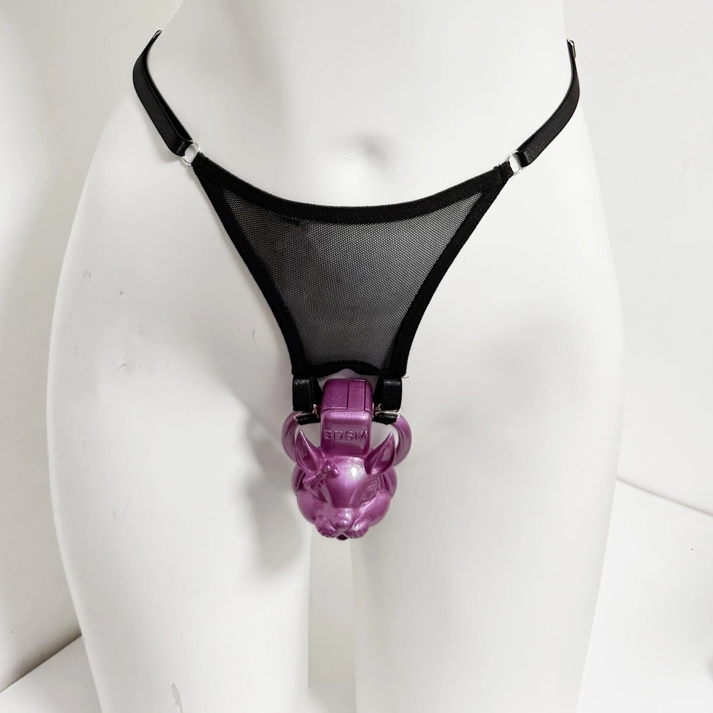 Black Thong Male Chastity Cage Fixed Strap Auxiliary Elastic Band BDSM Anti-Off Device Auxiliary Belt BDSM Male Penis Ring