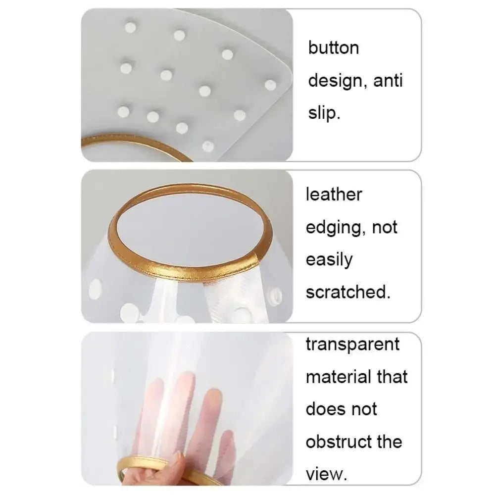 Plastic Cat Recovery Collar Adjustable Anti-bite Pet Protective Collar Transparent Waterproof Anti-licking Collar Pet Recovery