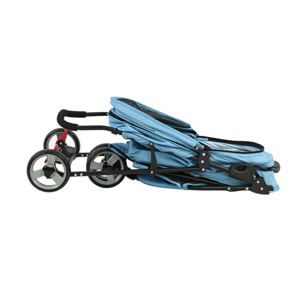Pet Stroller Lightweight Comfortable Medium Size 3 Wheel Foldable Oxford Mesh Fabric For Dogs Cats Travel Carriers Transport