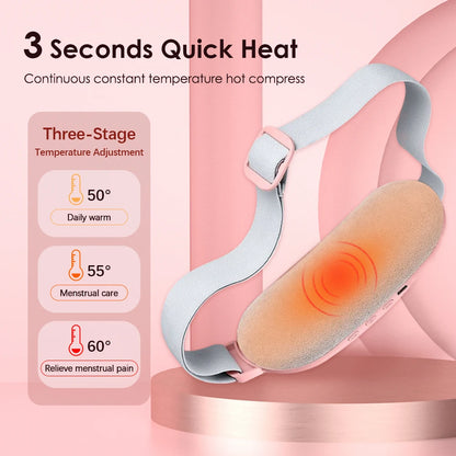 Women Menstrual Heating Pads Effective Hot Compress Period Relief Belt Rechargeable Heated Waist Massager Gifts for Female