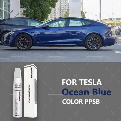 Suitable for Tesla Model 3 Y X S Automotive Paint Repair Pen Pearl White Clearcoat Pen Paint Repair Set Wheel Hub Silver