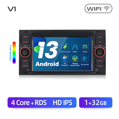 Junsun CarPlay Android Auto Radio for Ford Focus Mondeo Fiesta Transit Kuga C-Max S-Max Galaxy GPS Car Multimedia 2din autoradio