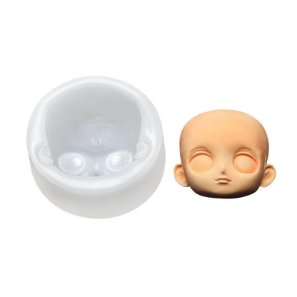 Elf silicone Q version face face mold ultra-light clay soft pottery face mold bjd silicone fairy ears baby face