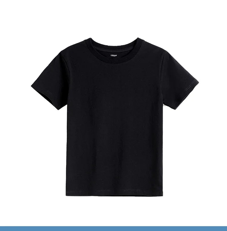 2-16 Years Summer Kids Boys Girls T-shirts Solid Cotton Breathable Teenager Short Tops Children's Tees Casual Shirt Baby Clothes