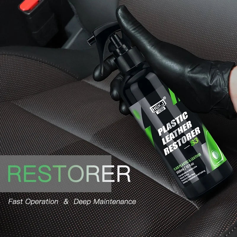 300ML Car Interior Plastic Restorer Liquid Leather Seat Spray Restoration Coat Wax Car Care Product Plastics Renovator HGKJ S3
