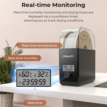 Creality Filament Dryer Box 2.0 360° Hot-air Heating 1.75mm / 2.85mm Filaments Support 24 Hours Timer Real-time Humidity