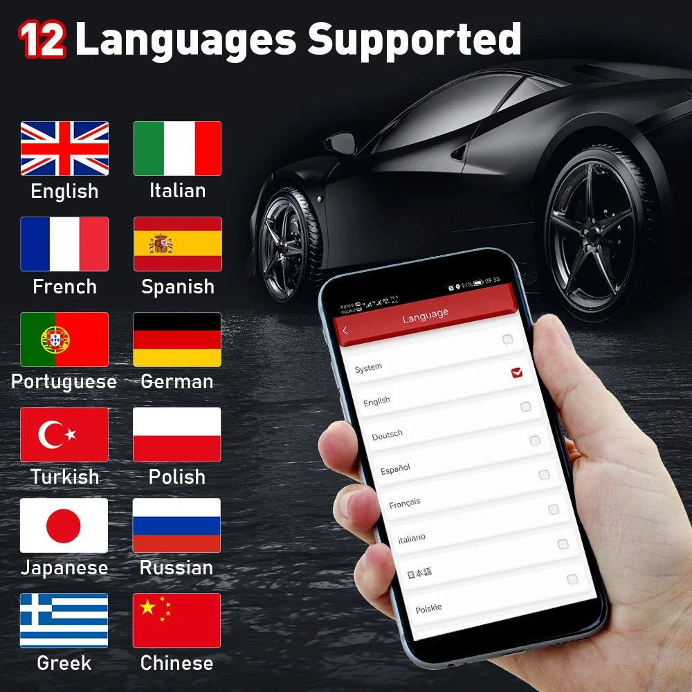 THINKCAR Thinkdiag 2 OBD2 scanner with CANFD support, all systems diagnostics tools with 15 reset functions, two-way scanning, ECU coding.
