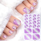 22Tips Solid Color Self-adhesive Gel Stickers for Toe Nails Waterproof Long-lasting Toenail Stickers Toe Full Cover Toenail Wrap