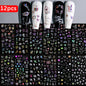 8pc 3D Mixed Color Heart Nail Stickers Valentines' Day Sweet Red Pink Love Selfadhesive Nail Decoration Decals Manicure Supplies