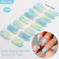 Gradient Auroras Semi Cured Gel Nail Strips Sparkly Shinning DIY Gel Polish Stickers for Nails Works with UV/LED Nail Lamps
